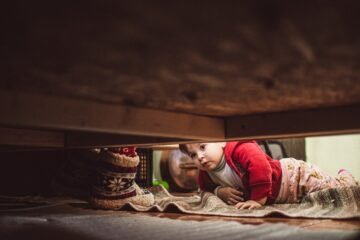 Bedroom clutter through the eyes of a toddler