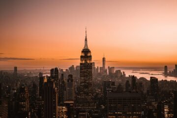 Minimalistic view from above a megapolis